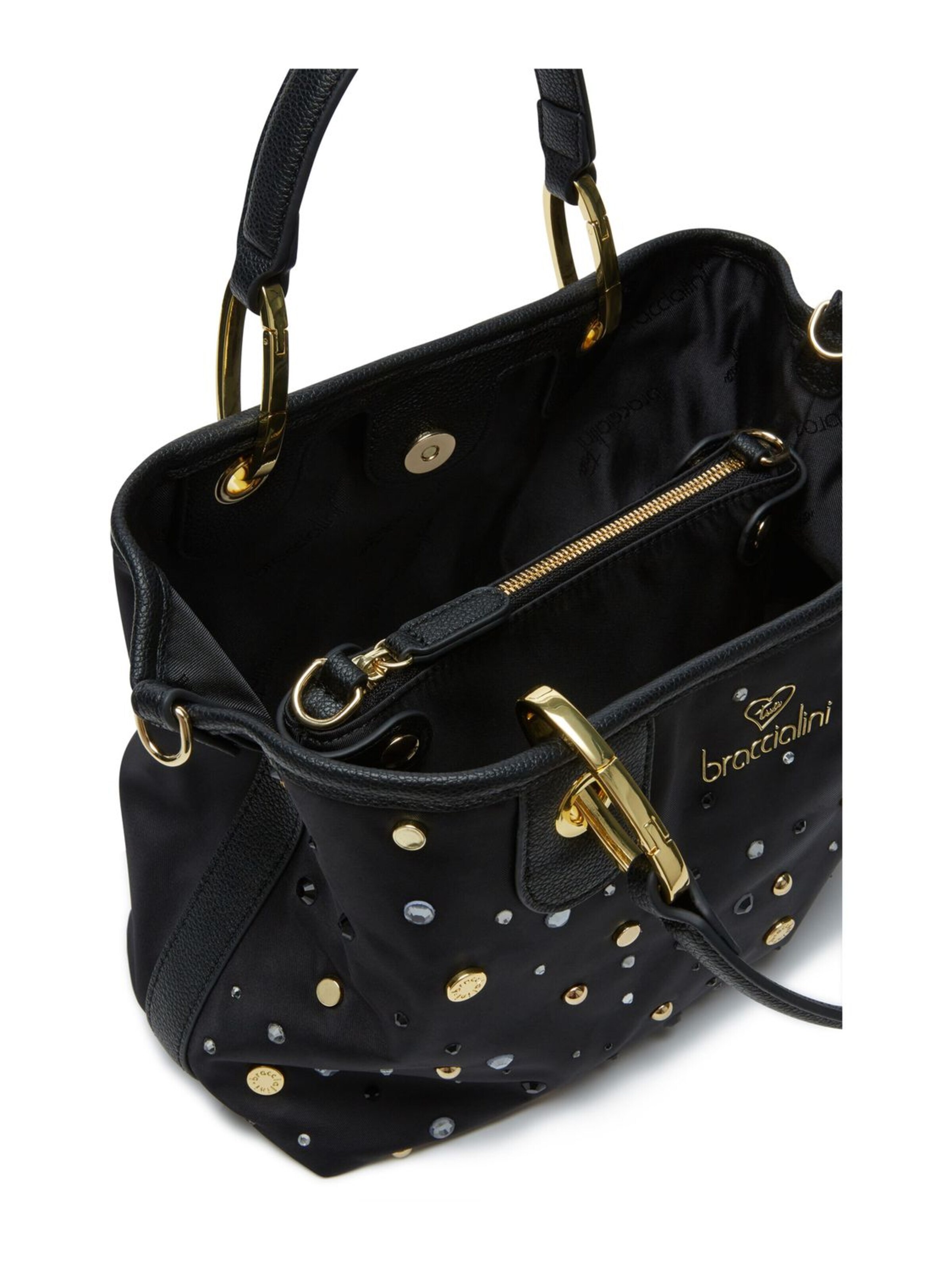 Borsa a mano 'Beth Strass' di Braccialini in nero