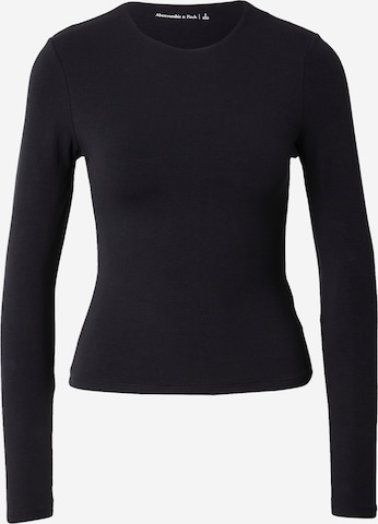 Tricou de la Abercrombie & Fitch pe negru: față