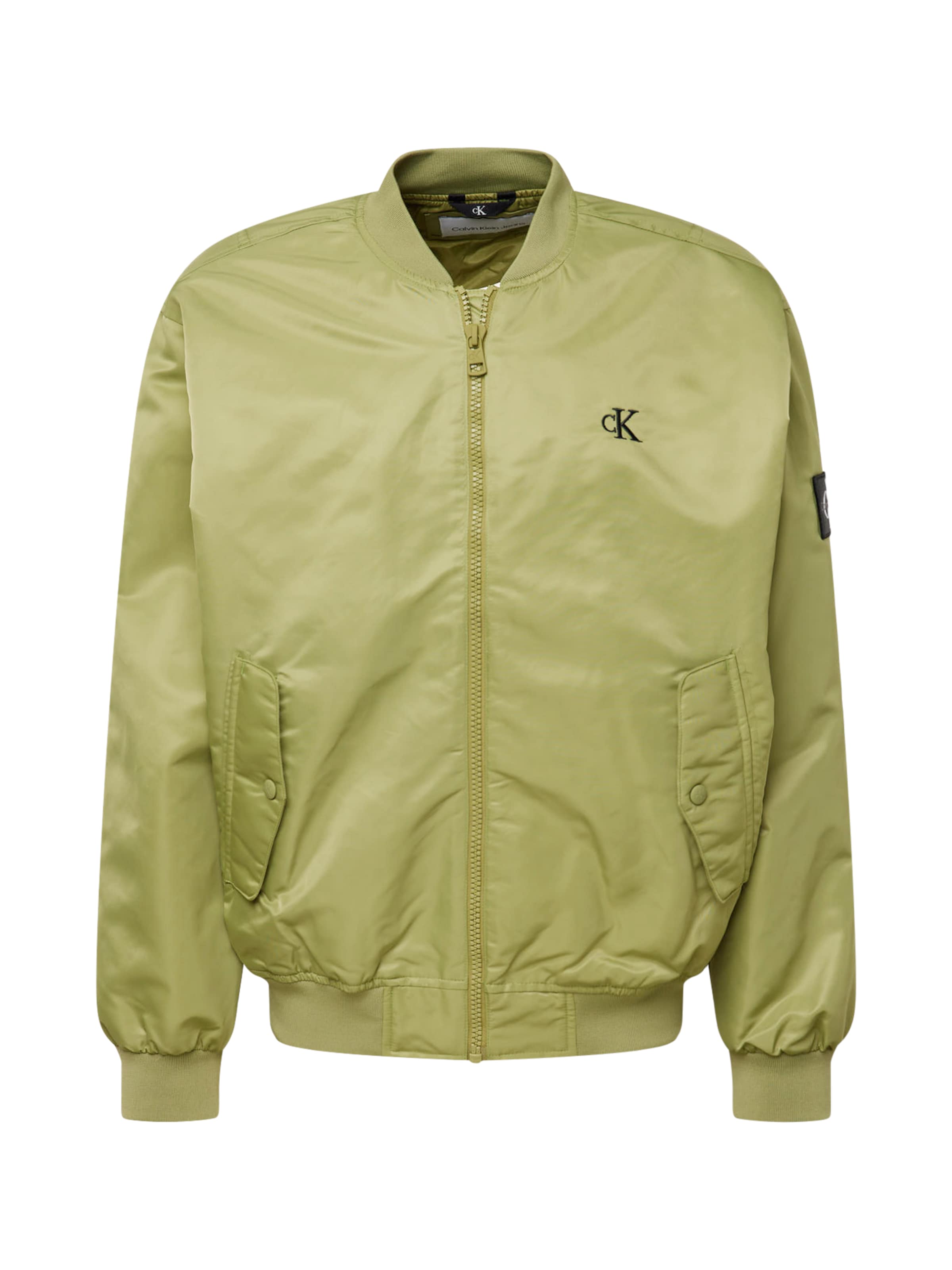 Calvin Klein Jeans Φθινοπωρινό και ανοιξιάτικο μπουφάν σε πράσινο: μπροστά