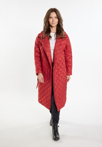 Usha Between-Seasons Coat in Red