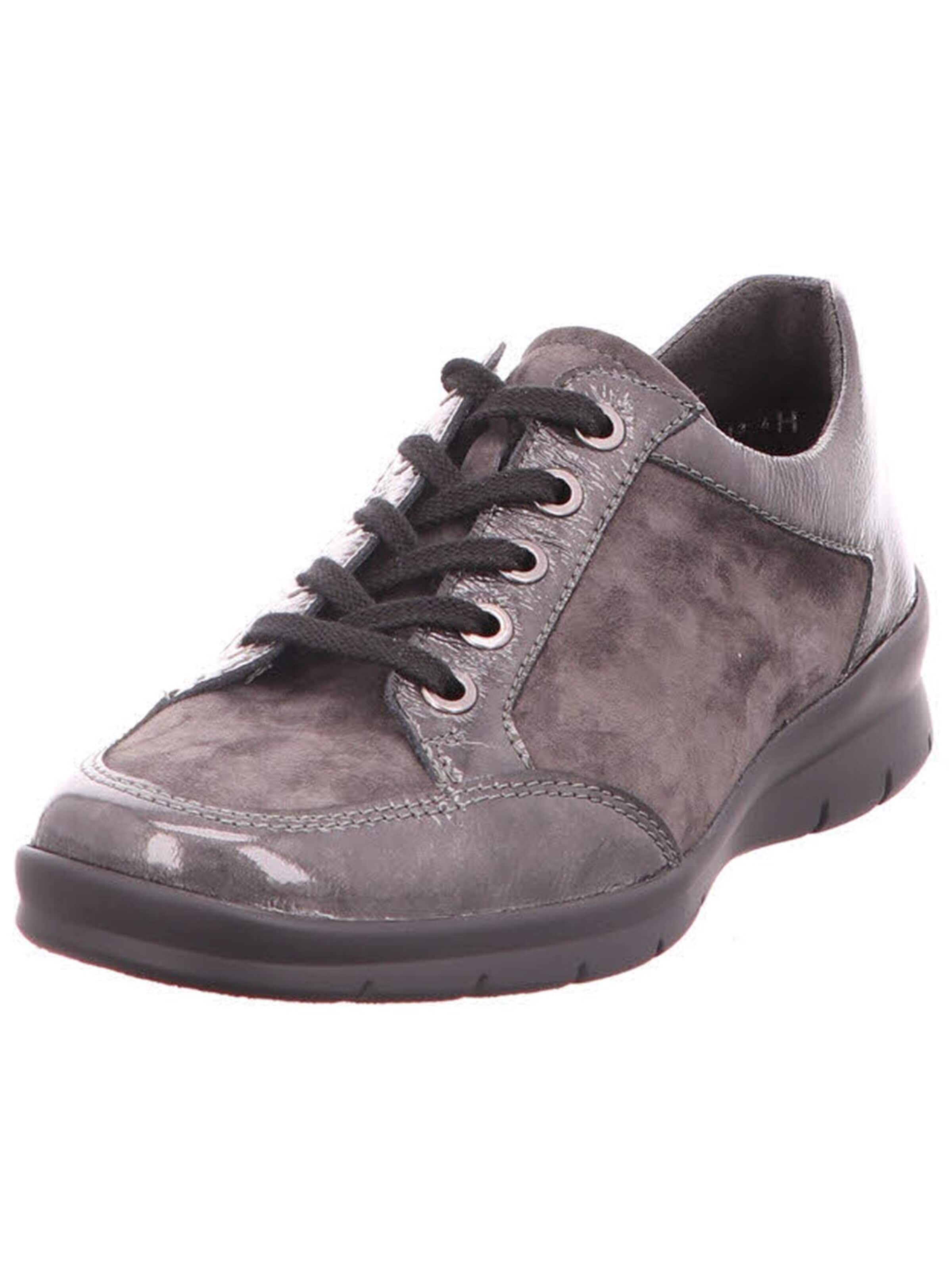 Sneaker bassa 'Komfort Schnürschuh Damen X2125-511-007 Echtleder in grau' di SEMLER in grigio: frontale