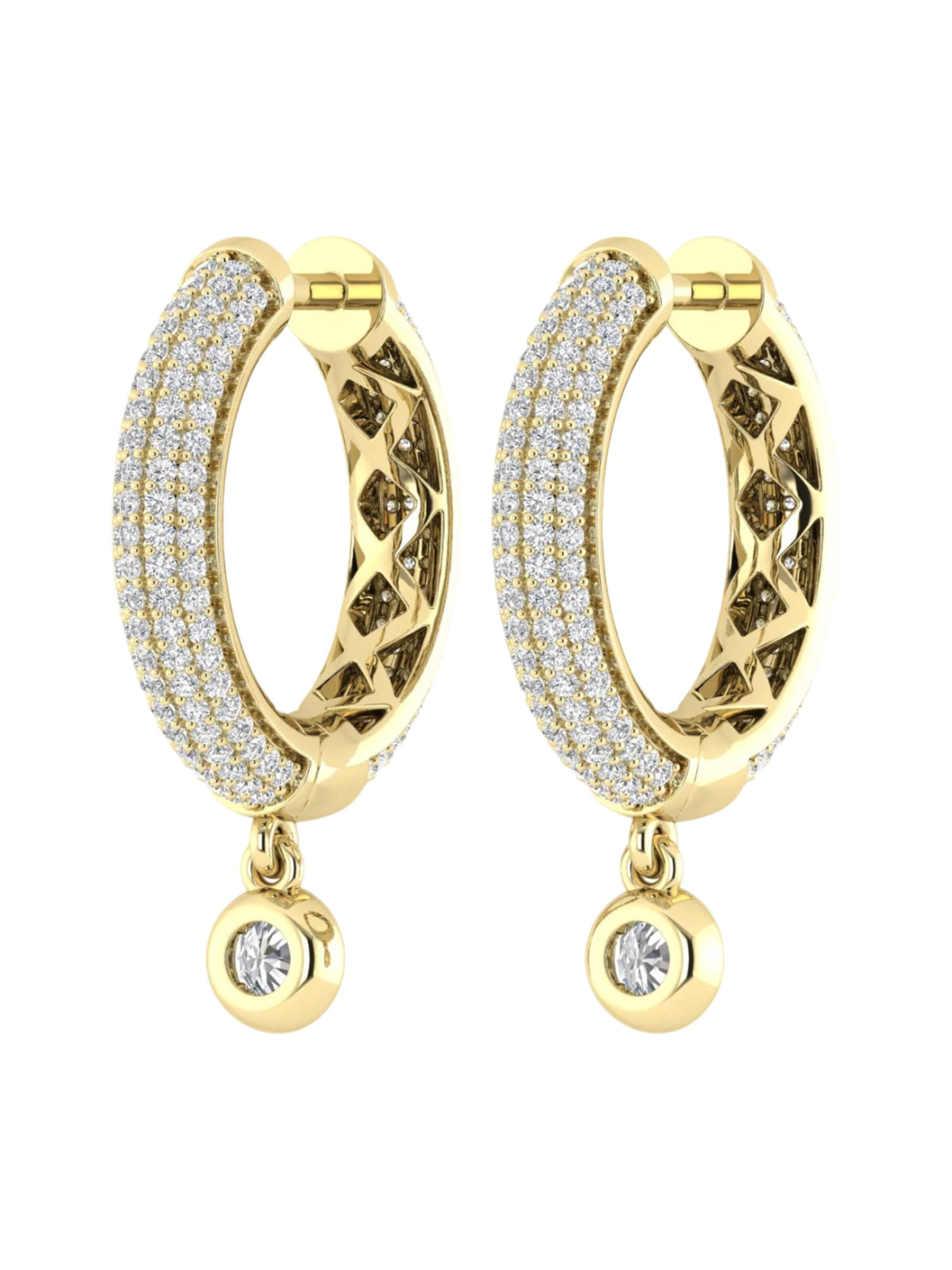 ETHISHER DIAMANTEN - Pendientes 'Ohrringe aus 375 Gelbgold mit Lab Grown Diamant' en amarillo