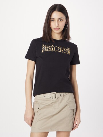 Tricou de la Just Cavalli pe negru: față