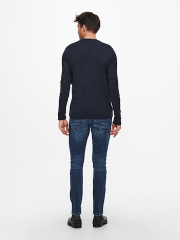 Only & Sons Pullover 'Let it snow' in Blau