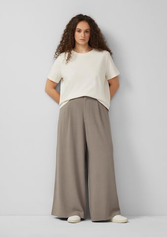 Wide Leg Pantalon QS en marron : devant