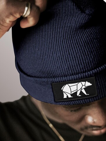 Neverless Beanie 'Bär Lineart Polygon' in Blue