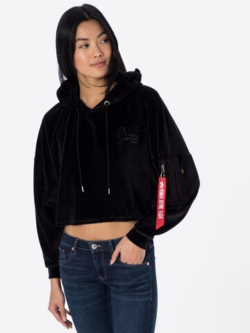 ALPHA INDUSTRIES Sweatshirt in Black: front