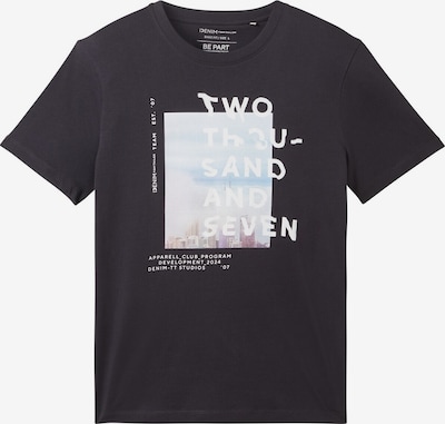 TOM TAILOR DENIM Camiseta en azul claro / grafito / gris claro / blanco, Vista del producto