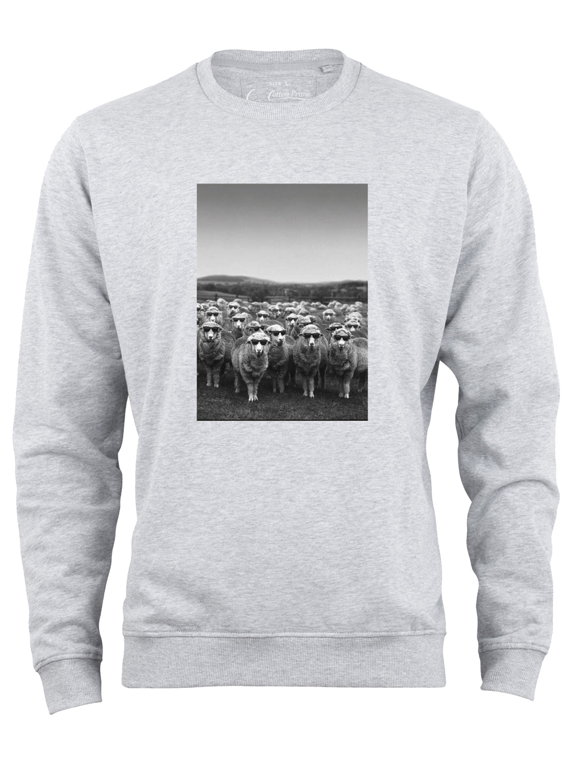 Felpa 'Schafe' di Cotton Prime in grigio: frontale