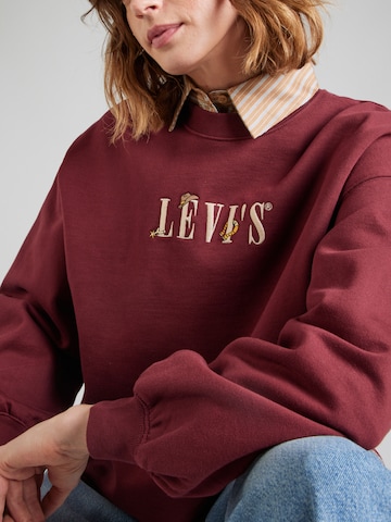 LEVI'S ® Mikina 'Graphic Leo Crewneck Sweatshirt' - Červená