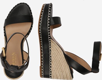 Lauren Ralph Lauren Sandalen met riem 'HILARIE' in Zwart