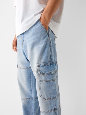 Bershka Loose fit Cargo jeans in Blue