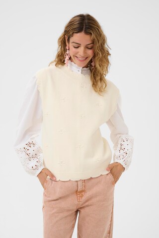 Cream Sweater 'CRAvie' in White: front