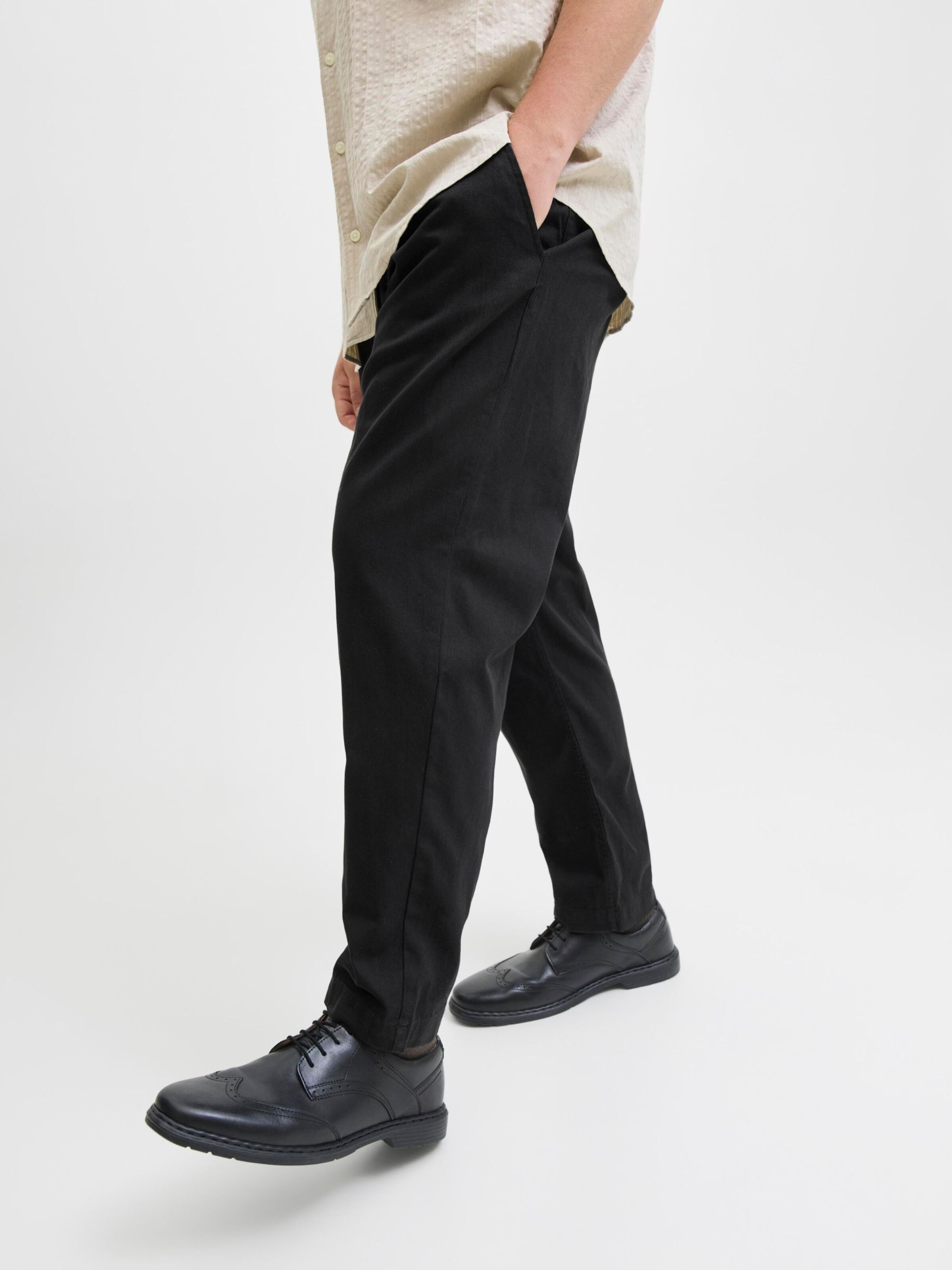 JACK & JONES Wide leg Chino Pants in Black | ABOUT YOU