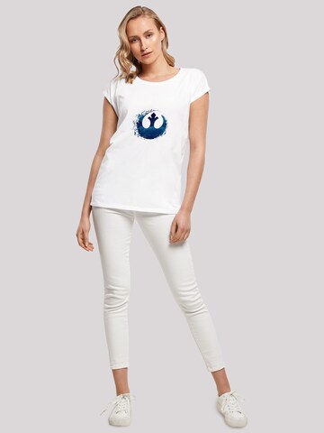 F4NT4STIC Shirt 'Star Wars The Rise Of Skywalker Resistance Symbol Wave' in White