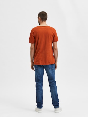 SELECTED HOMME Shirt 'Morgan' in Orange
