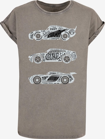 ABSOLUTE CULT Shirt 'Cars - Text Racers' in Grijs: voorkant