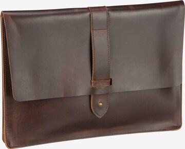 Buckle & Seam Laptop Bag 'Aspen' in Brown: front