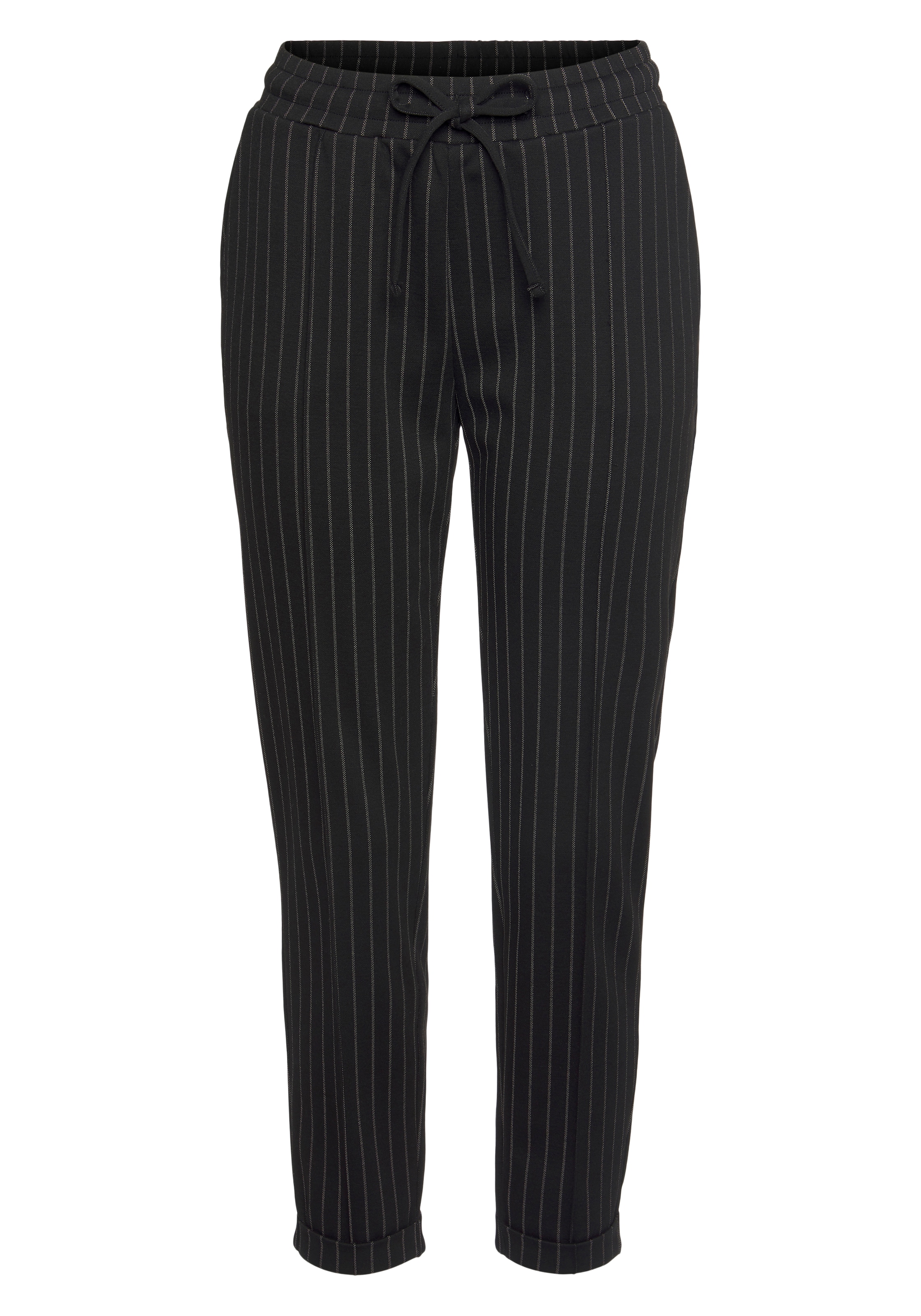 VIVANCE Slimfit Broek in Zwart: voorkant