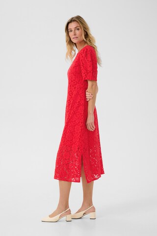 Cream Jurk 'Bana' in Rood