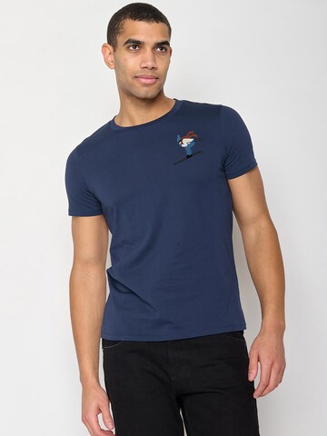 GREENBOMB Shirt 'Lifestyle Skier' in Blue: front