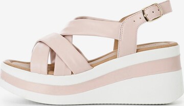 Sandales CAFè NOIR en rose : devant