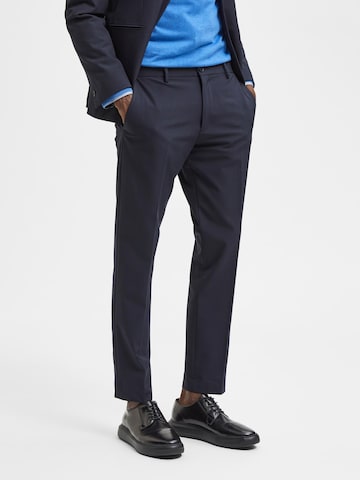 SELECTED HOMME Slim fit Pleated Pants 'Josh' in Blue: front