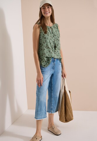CECIL Blusentop mit Split Neck und Print in Grün