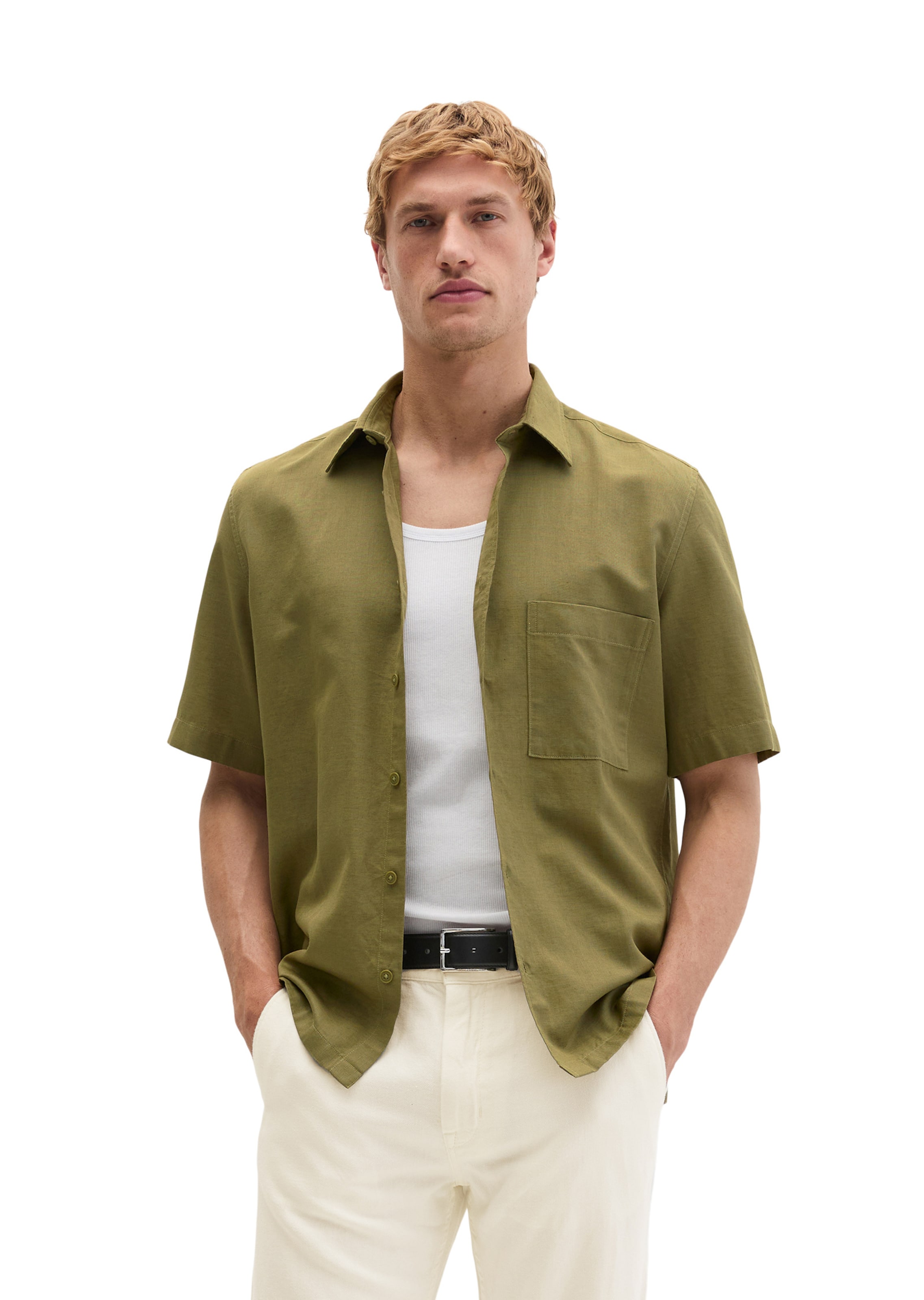 Marc O'Polo Regular Fit Hemd in Grün: Vorderseite