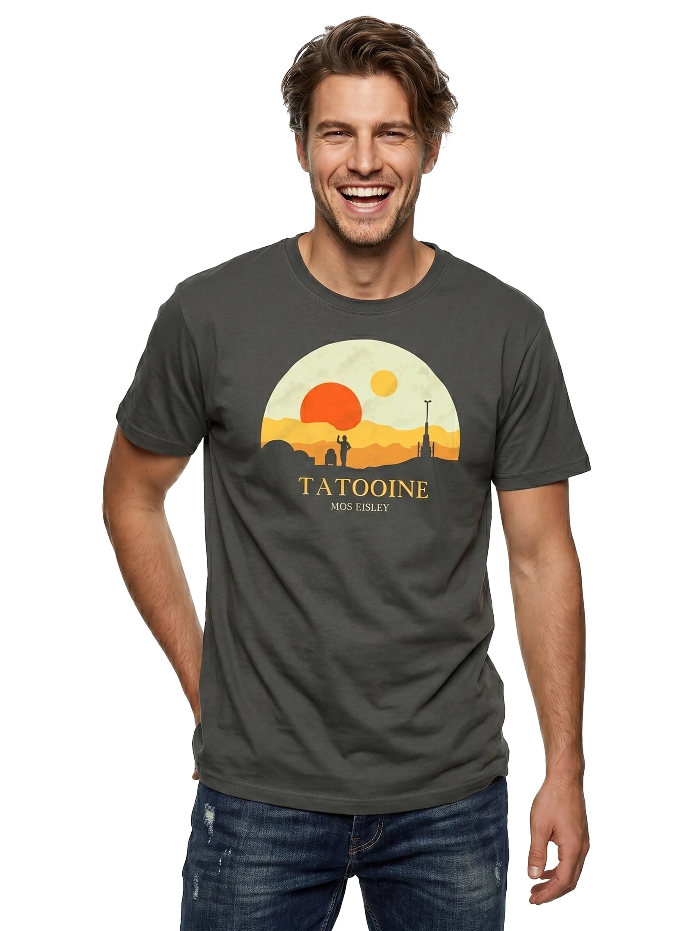 MAKAYA Shirt 'Tattoine' in Grey