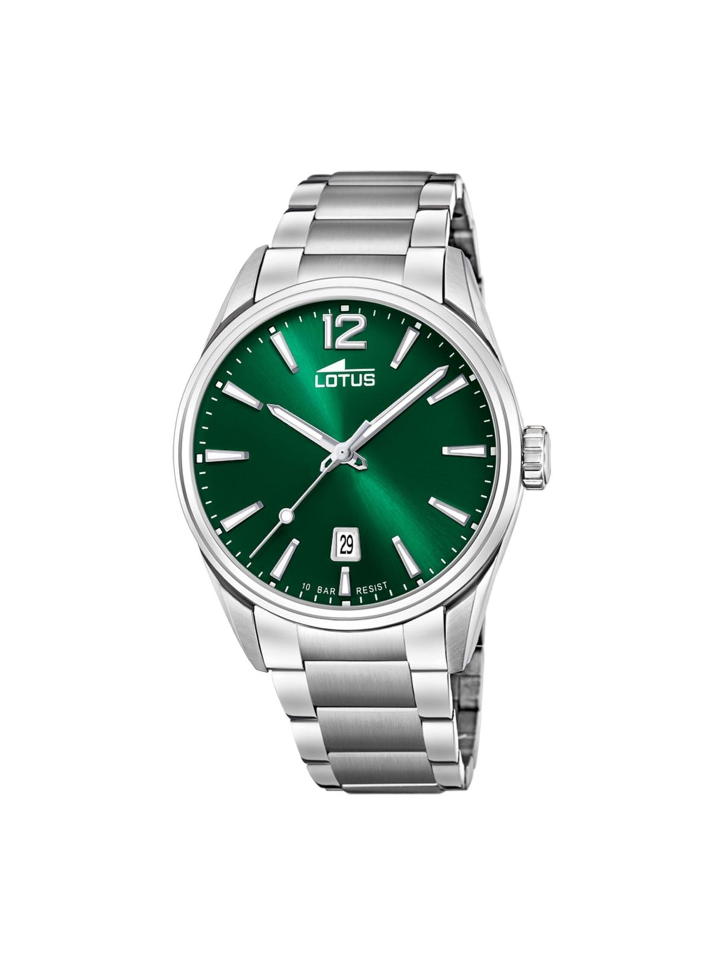 Lotus Analoog horloge in Groen: voorkant