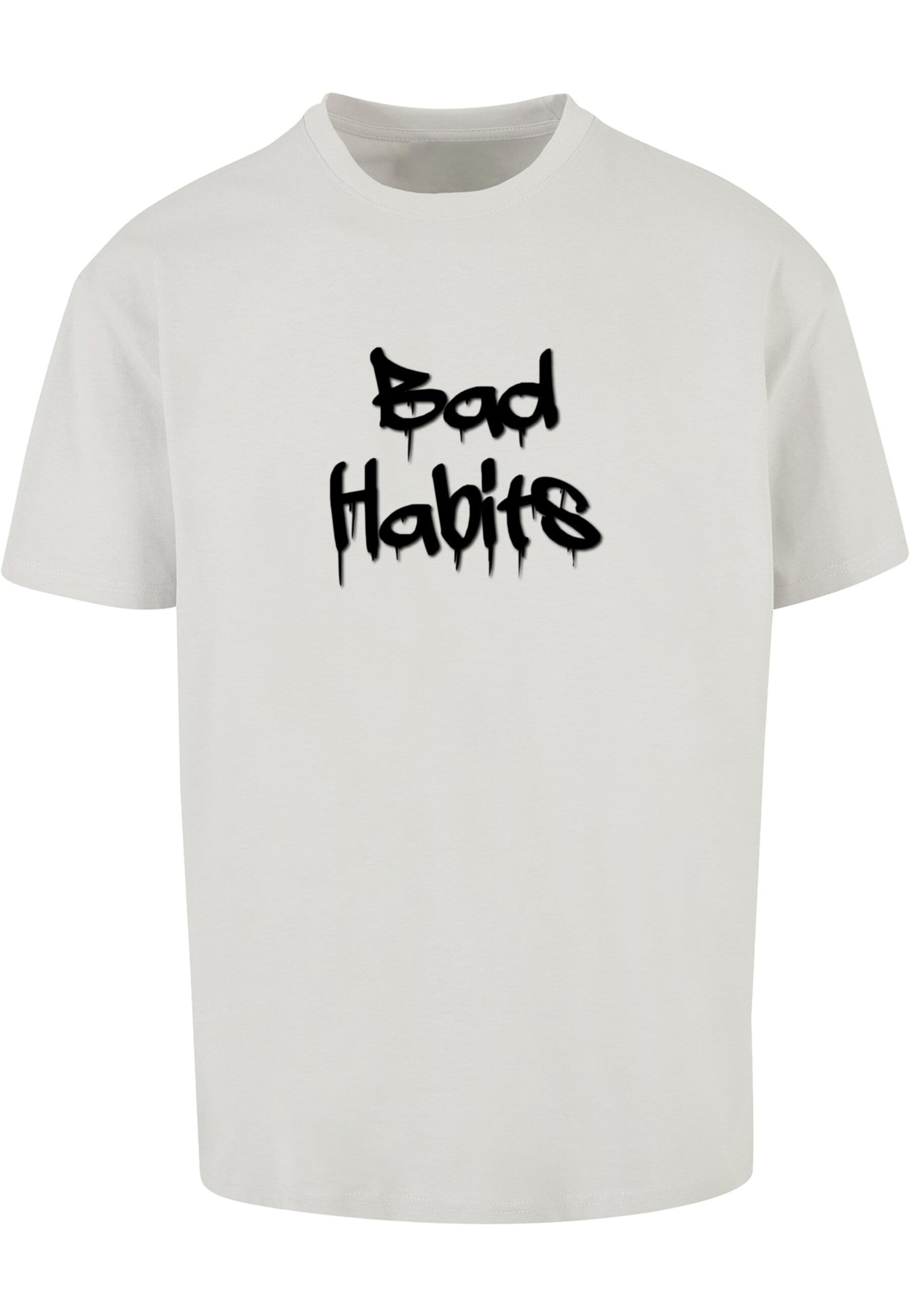 Merchcode Shirt 'Bad Habits' in Grijs: voorkant