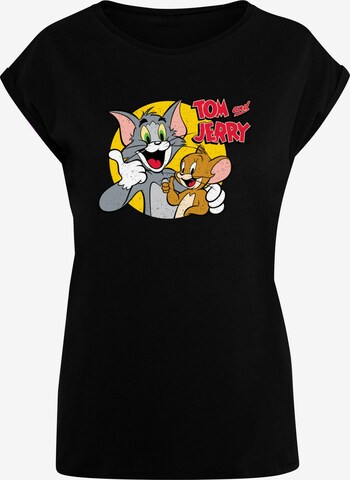 ABSOLUTE CULT Shirt 'Tom And Jerry - Thumbs Up' in Black: front