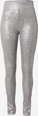 Coupe slim Pantalon Nasty Gal en argent : devant