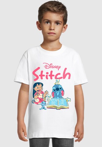 Merchcode Shirt 'Lilo & Stitch Reading Time' in White: front