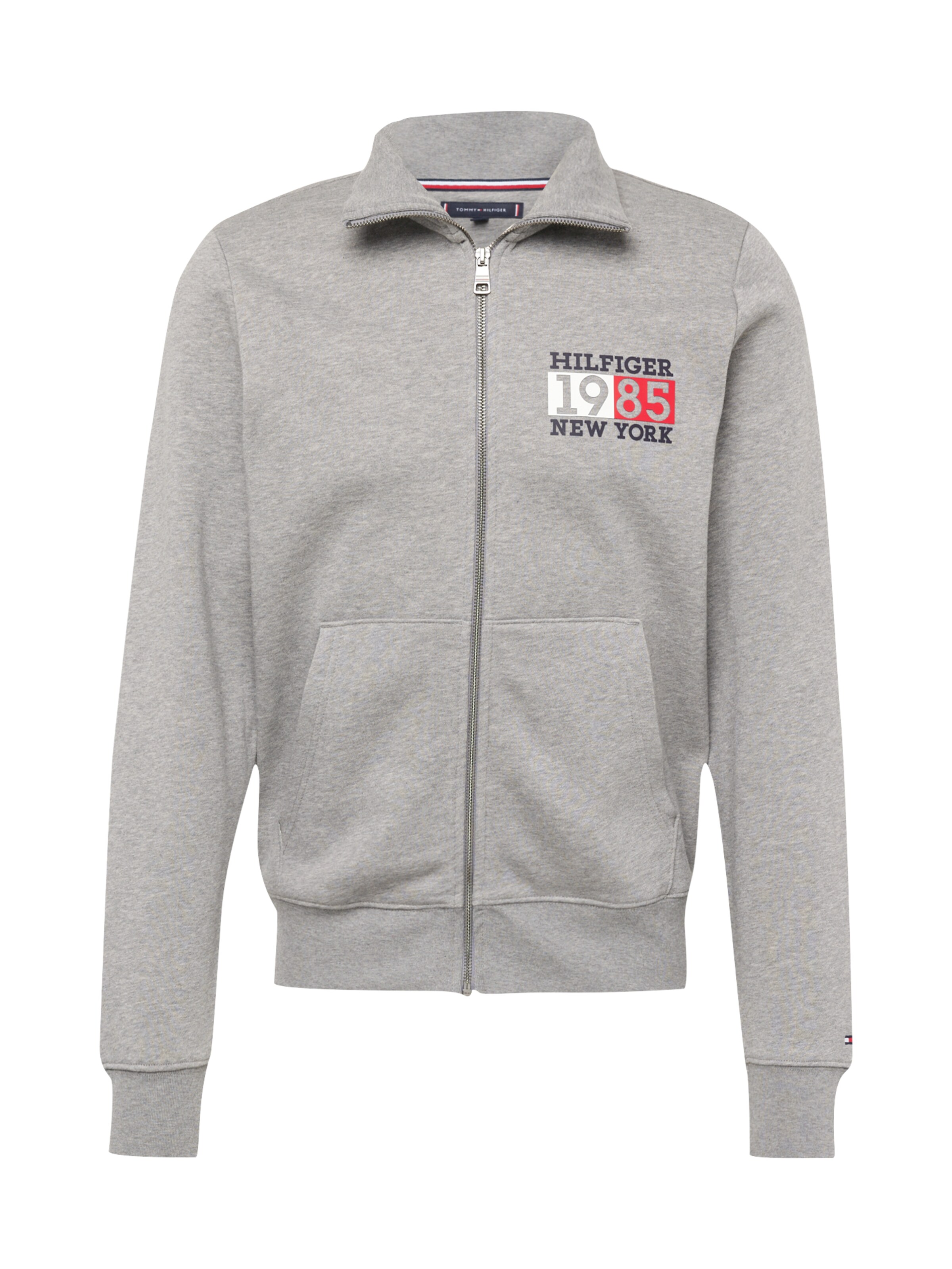 TOMMY HILFIGER Ζακέτα φούτερ 'New York' σε γκρι: μπροστά