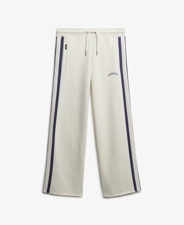 Superdry Wide leg Broek 'Athletic Essentials' in Wit
