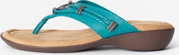 Minnetonka T-Bar Sandals 'Silverthorne360' in Blue: front