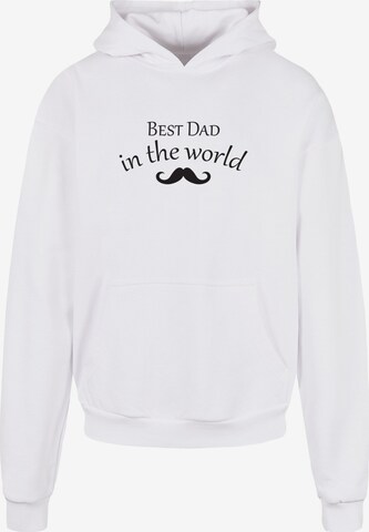 Merchcode Sweatshirt 'Fathers Day - Best Dad In The World 2' in Weiß: predná strana
