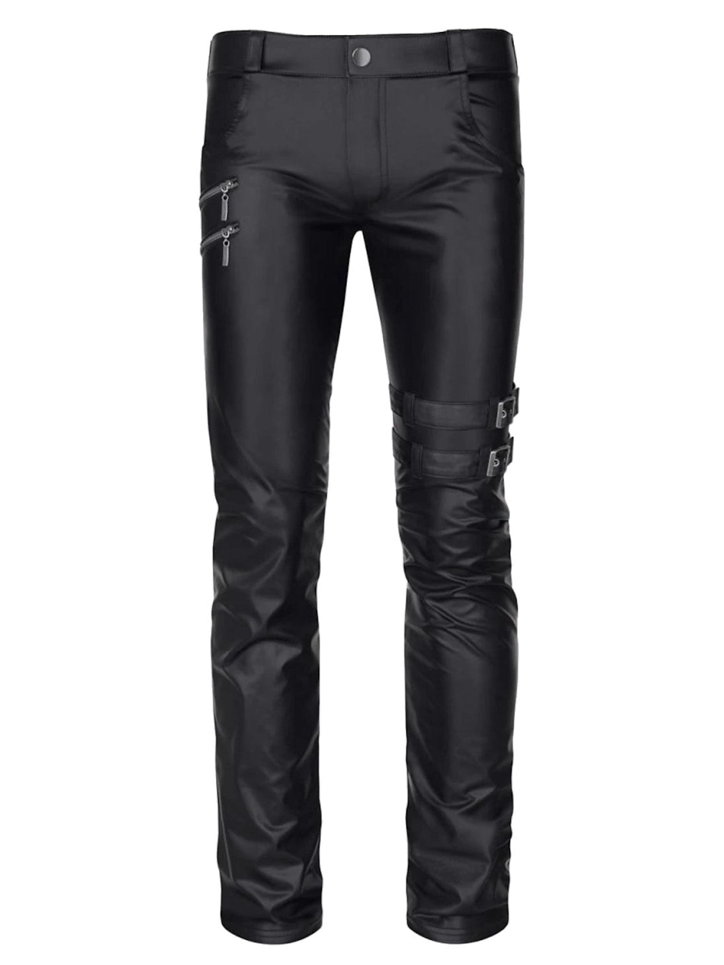 Regnes Fetish Planet Slim fit Pants 'Tommaso' in Black: front
