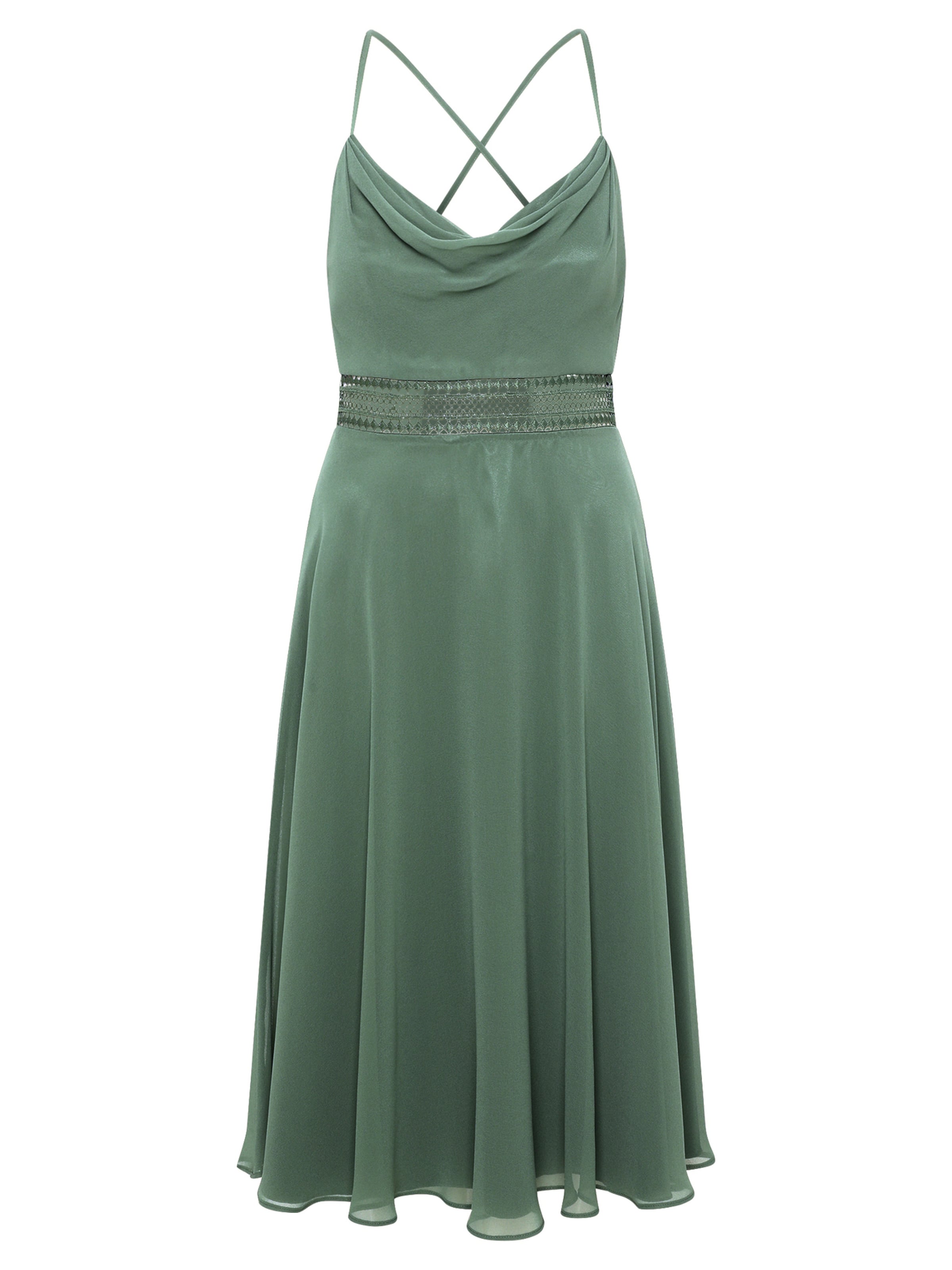 Abito da cocktail di Vera Mont in verde: frontale