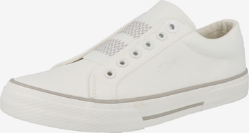 s.Oliver Спортни обувки Slip On в бяло: отпред