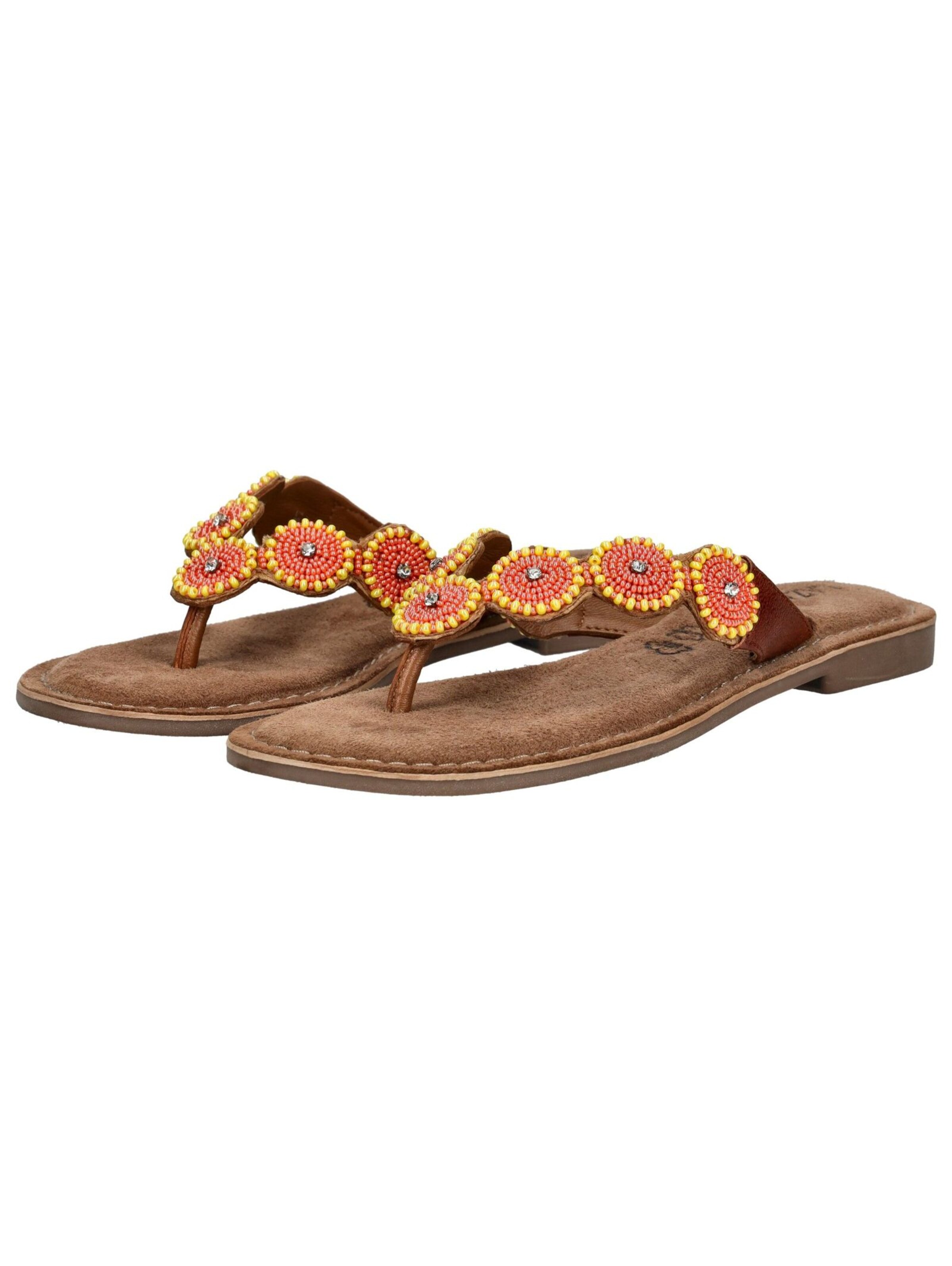 LAZAMANI T-Bar Sandals in Orange