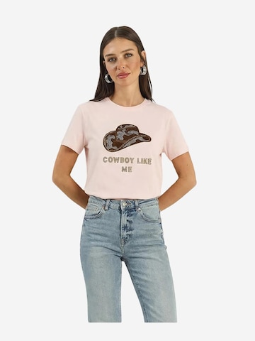 T-shirt Bianco Lucci en rose