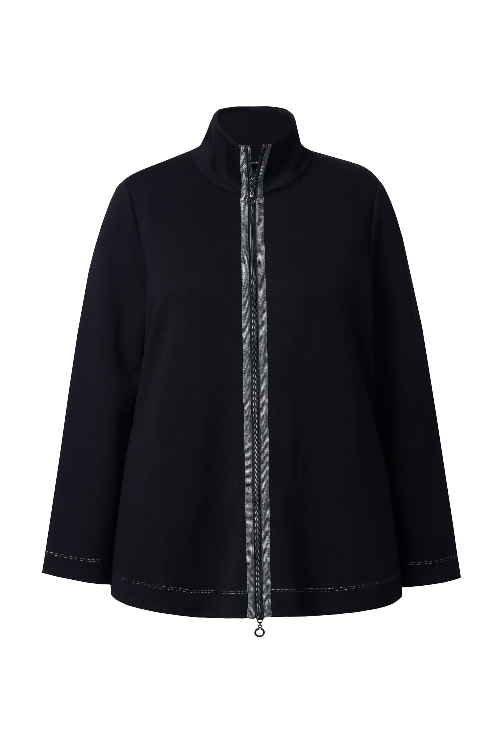 Ulla Popken Sweat jacket in Black: front