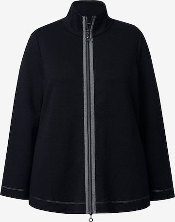 Ulla Popken Sweatjacke in Schwarz: Vorderseite