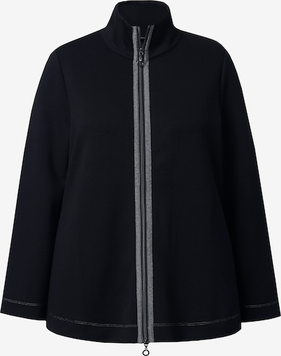 Ulla Popken Sweatjacke in schwarz / silber, Produktansicht