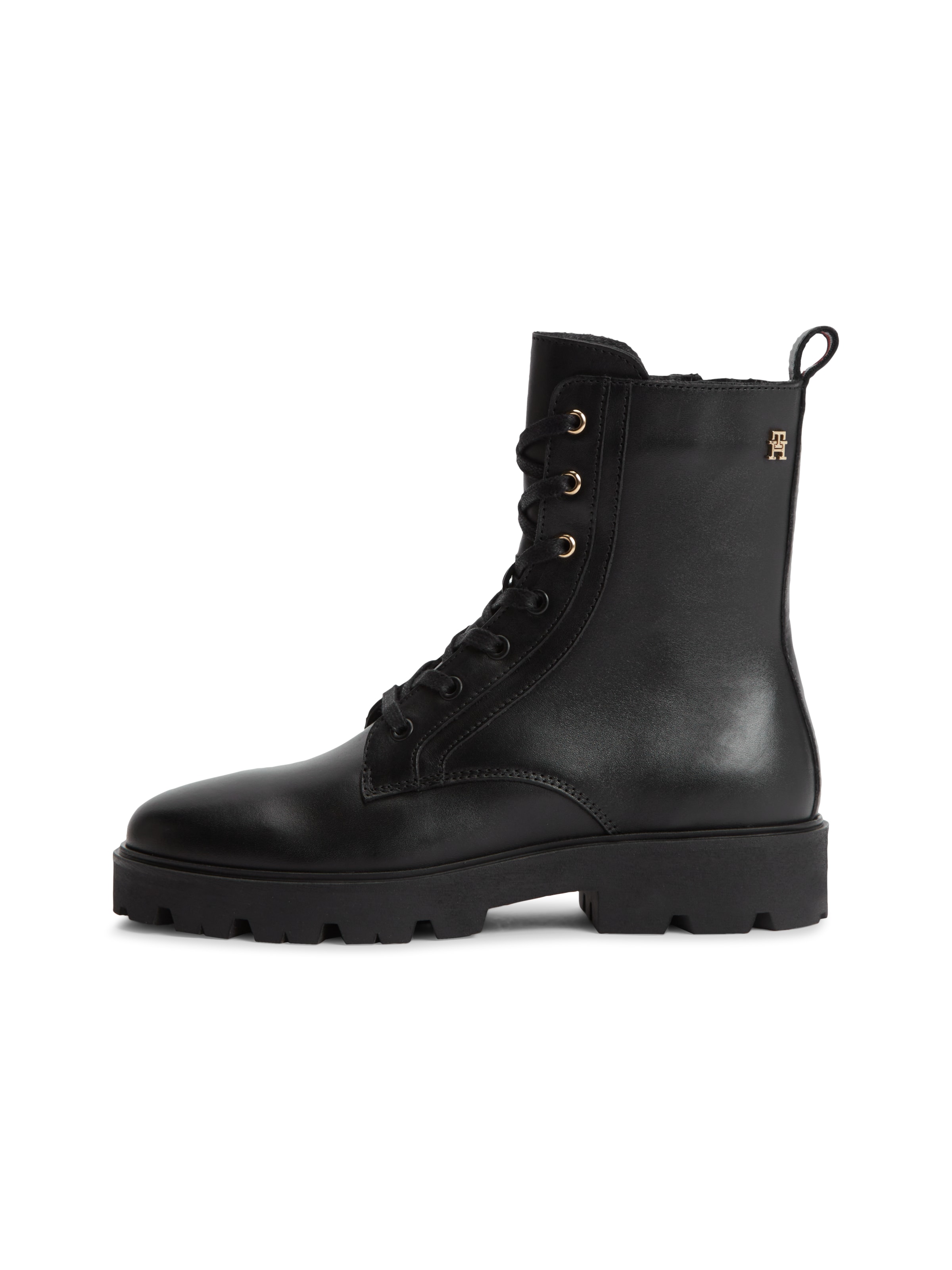 TOMMY HILFIGER Schnürstiefelette in Schwarz: Vorderseite