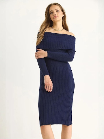 Bianco Lucci Gebreide jurk in Blauw