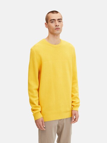 Pull-over TOM TAILOR en jaune : devant